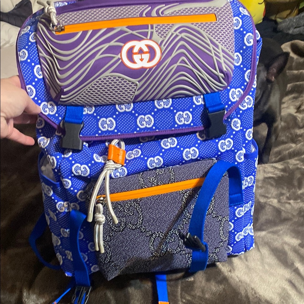 Gucci Blue and Orange Men's Backpack